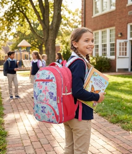 Image of Stylbase Kid School Backpack Bag for Girls and Boys | Ideal School Picnic Travel & Travelling Bag |17 Inches 4 Compartments, Water-Resistant Multipurpose for Kids
