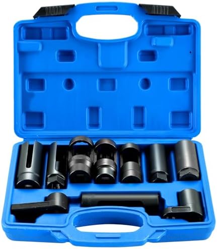 DASBET 10pcs Universal Sensor Socket Set - Oil Pressure Sending Unit & O2 Sensor Tool Set - Chrome Vanadium Steel - Automotive Sensor Maintenance