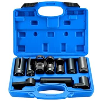 DASBET 10pcs Universal Sensor Socket Set - Oil Pressure Sending Unit &amp; O2 Sensor Tool Set - Chrome Vanadium Steel - Automotive Sensor Maintenance