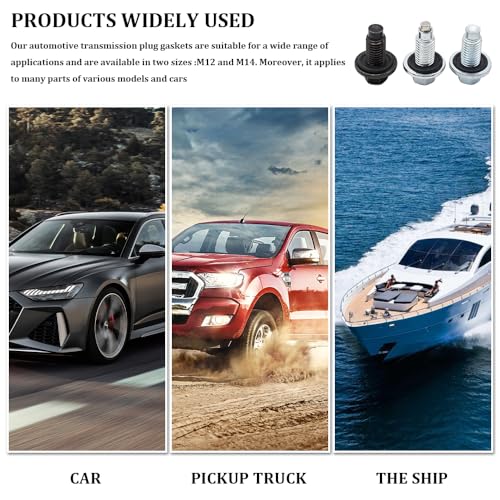 Image of 10PCS M12 Oil Drain Plug Gasket, Oil Drain Plug Washer, 12616850 3536966 Engine Oil Pan Drain Plug Sealing Gasket, Rubber Oil Drain Plug Crush Washer Replacement for Buick Camaro GMC (M12)