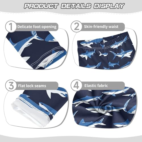 Shark Navy Girls' Leggings Toddler Doodles Blue Kids Yoga Pants Dance Active Tights 4T3
