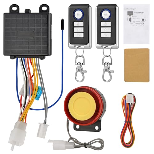 Jtron - Sistema di sicurezza antifurto per moto, con telecomando per avviamento del motore, anti-dirottamento, spegnimento remoto del motore, accensione e disinserimento, impermeabile, con telecomando