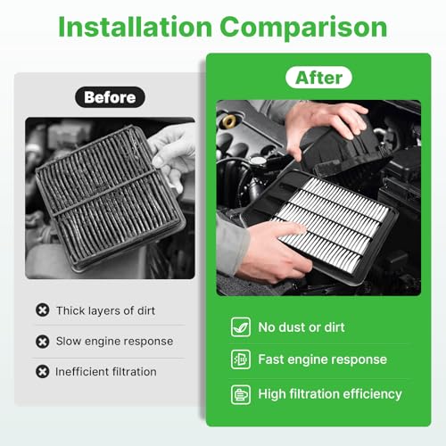 Image of 2PCS Engine Air Filter Fit for 2017-2024 Nissan Armada | 2014-2024 INFINITI QX80, 2011-2013 QX56, AF5193, 16546-1LA0A, 99% Filtration Efficiency, Easy Install