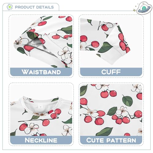 JUNZAN Art Serviceberry Fruit White Big Girls Hoodie Sweatshirt Crewneck Sweatshirt With Hoodie Sports 4T3