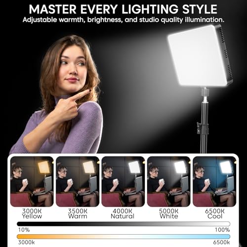 Image of Sounce Studio LED Light with 7 Feet Tripod Stand | 3000K-6500K Bi-Colour Temperature | Remote Control | for Studio Photography, Video Recording & Content Creation