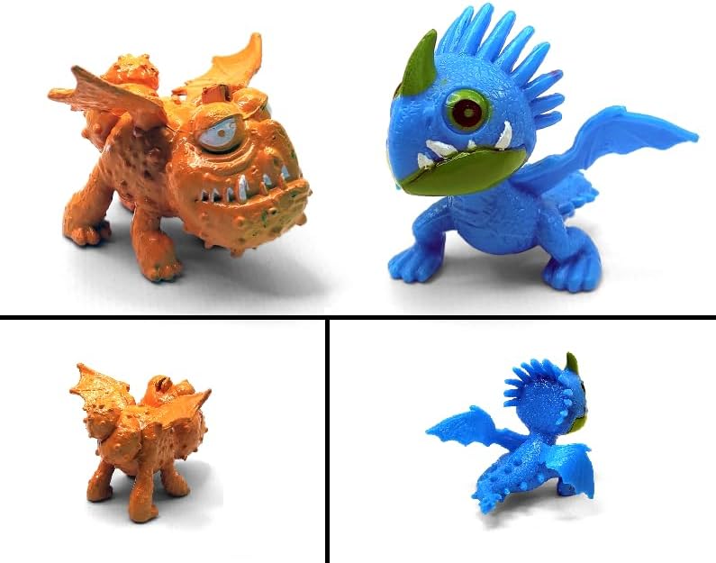 Miniatura 3 de Dragones (juego de 12 piezas), Furia nocturna (sin diente)  Mini figuras de acción  Figuras de decoración de pastel  Juguetes de regalo de juguete