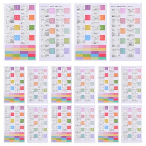 Etiquetas adhesivas calendario mensual para organizar agendas y cuadernos de forma visual