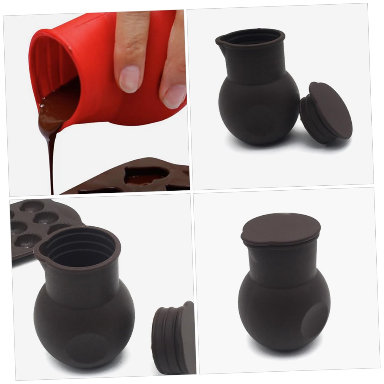 Cabilock 5 Sätze Silicone Schmelztopf Teilig Roter Schokoladenfarbener Schmelzbehälter Für Butter Mikrowellengeeignetes Backzubehör Für Diy Süßigkeiten Und Vielseitig 2 Stück * 5
