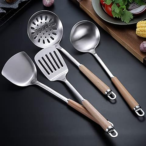 Juego de 4 utensilios de cocina de acero inoxidable NORHOR Cover