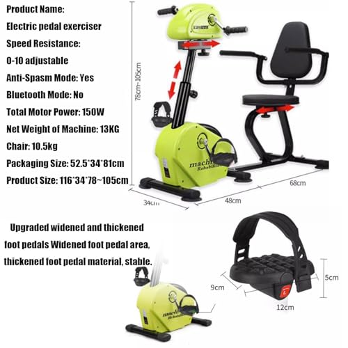 Image of Electric Pedal Exerciser for Seniors Handicap Disabled,Arm Leg Exerciser Rehab Equipment,Upper and Lower Limb Training Exercise Bike,Rehab Training,B