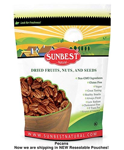 SUNBEST NATURAL Fancy Georgia Raw Pecan Halves, Raw, Unsalted, No Shell, Resealable 2 lb. Bag - Thumbnail 4