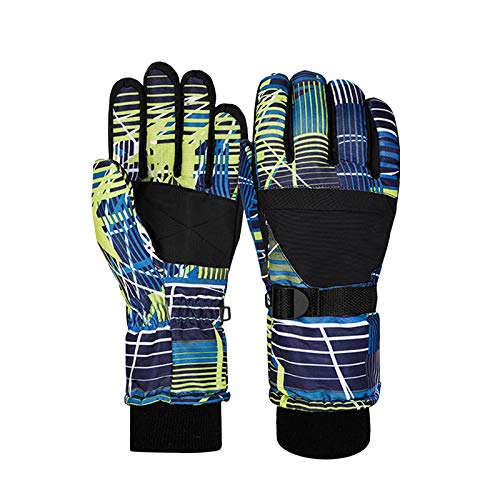 Gkojhj Mitaines pour enfants imperméables antidérapantes et imperméables avec dragonne de sport et gants d'hiver pour le sport et l'épaississement des gants d'hiver, Noir , 8-14 ans Cover