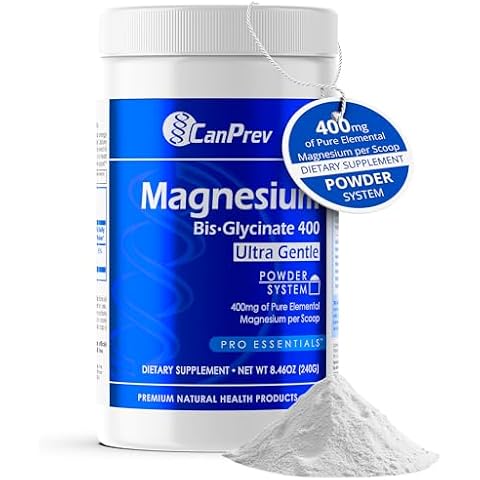 CanPrev - 240g Magnesium Bisglycinate Powder 400mg Ultra Gentle Chelated Complex - 3rd Party Tested Formulated & Made in Canada Cover