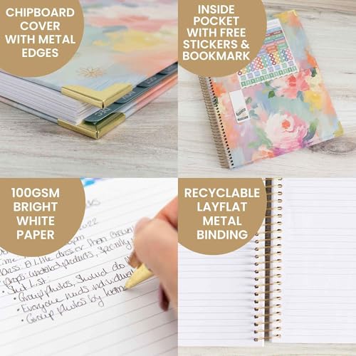 Image of bloom daily planners HARDCOVER 2025 (8.5 inch x 11 inch) Calendar Year Day Planner (January 2025 - December 2025) - Passion /Goal Organizer - Monthly & Weekly Inspirational Agenda Book - Painted Peonies