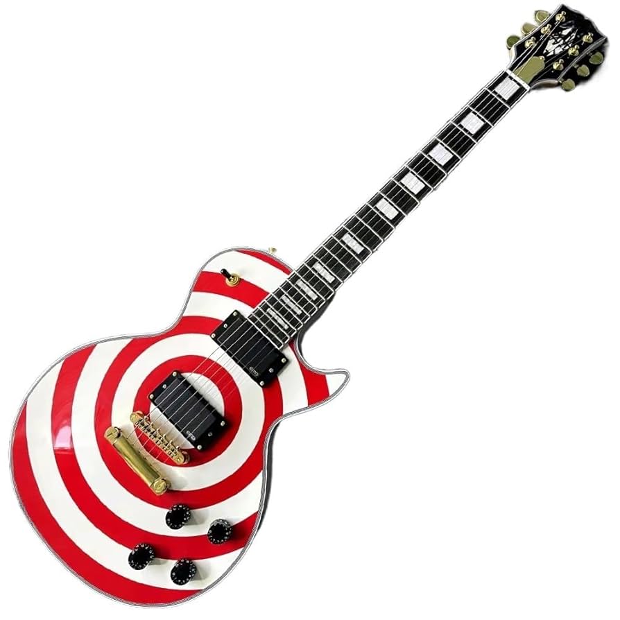 Amazon | JVAN カスタム白黒サークルロリポップエレキギター