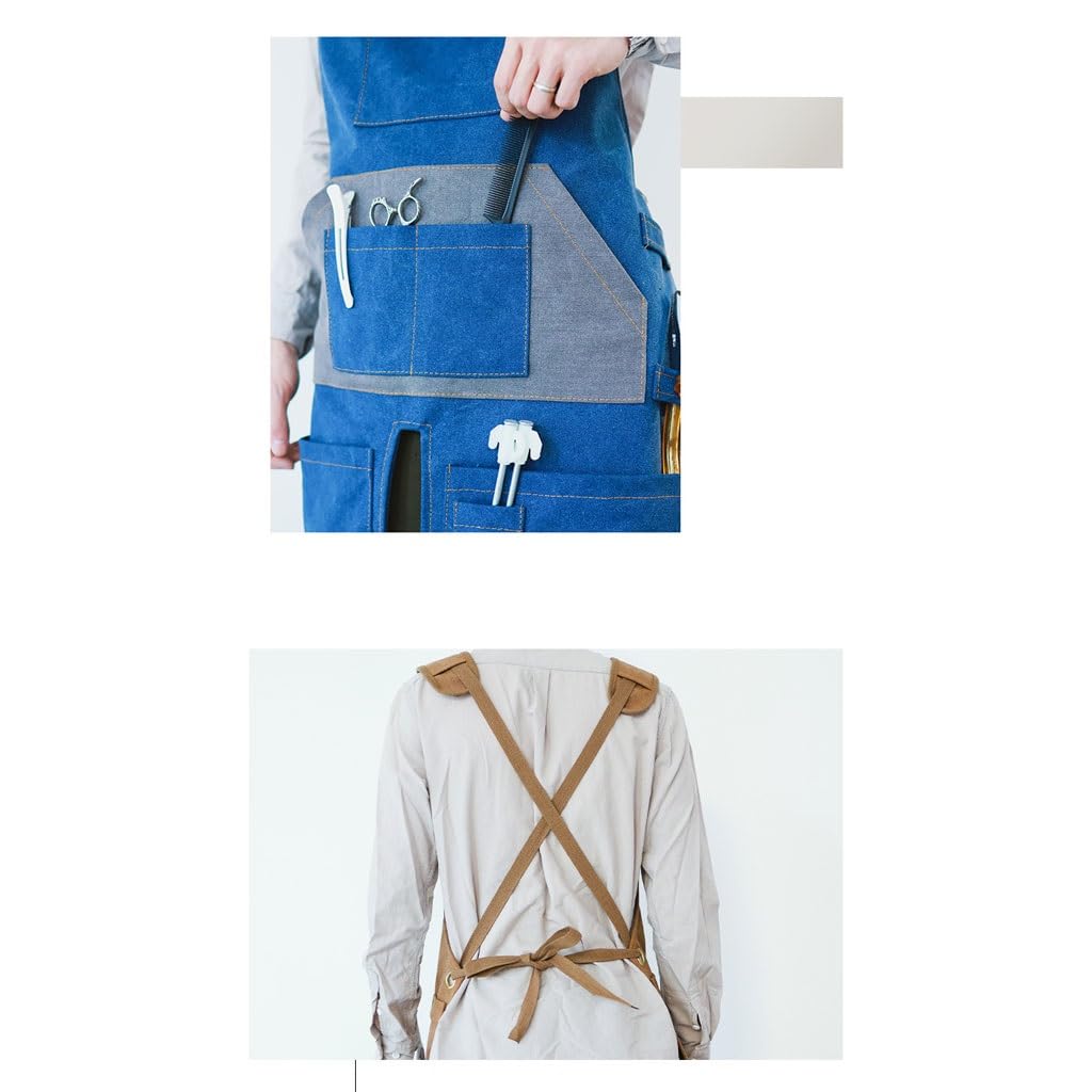 TEESONG Delantal de Chef Delantal de Lona Americano for Exteriores, Ropa de Trabajo Retro Gruesa for Jardinero, Carpintero, artesanía, for Hombres y Mujeres Delantales para Hombres(A)