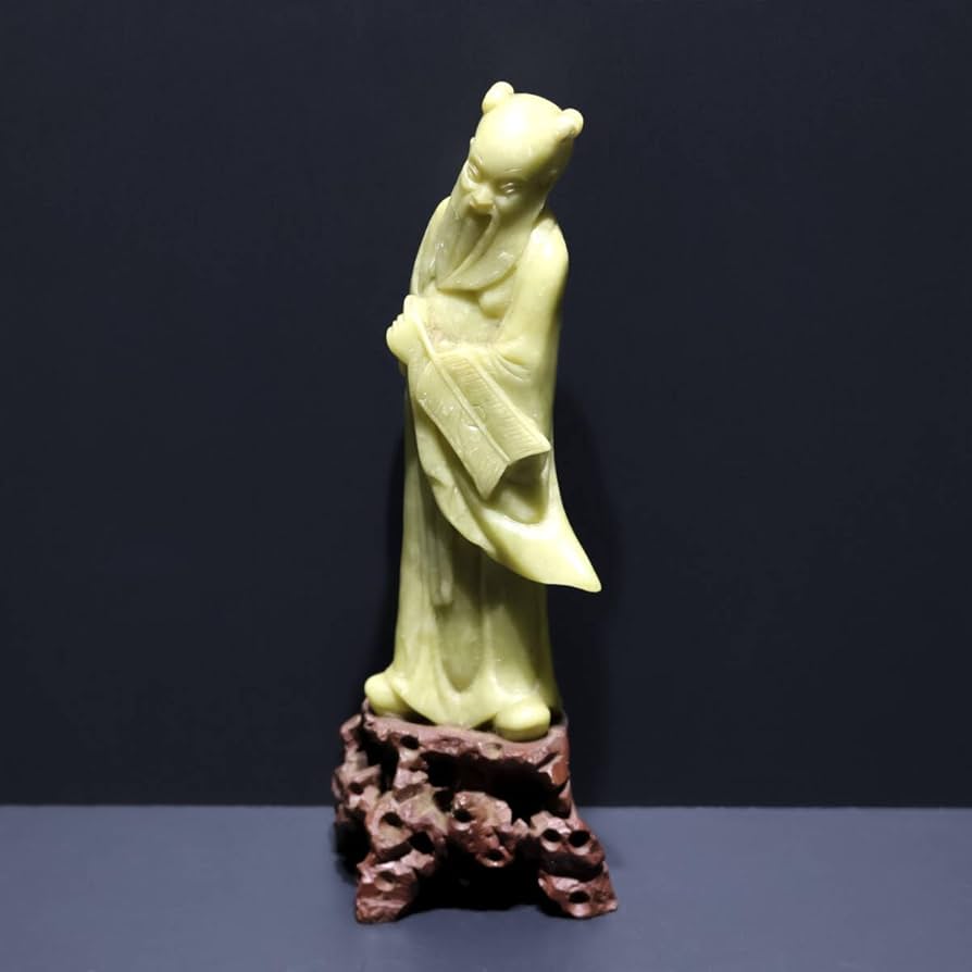 Amazon.co.jp: 中国石像仙人置物老人彫刻中国美術中国古玩オブジェ古