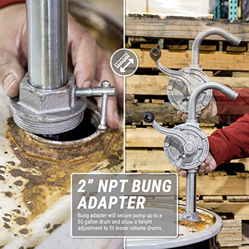 Terapump Tough Built Steel Cast Iron Rotary Manual Hand Circle Action Pump For Diesel Oil Other Low To Medium Not Water Based Liquid Media #TOP4