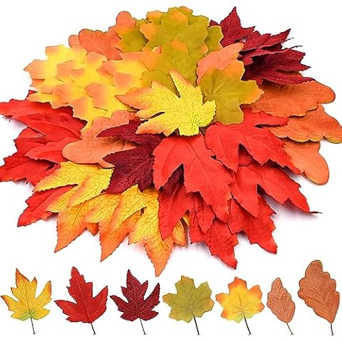 40 Pcs Toppedy Artificial Autumn Leaves Cover