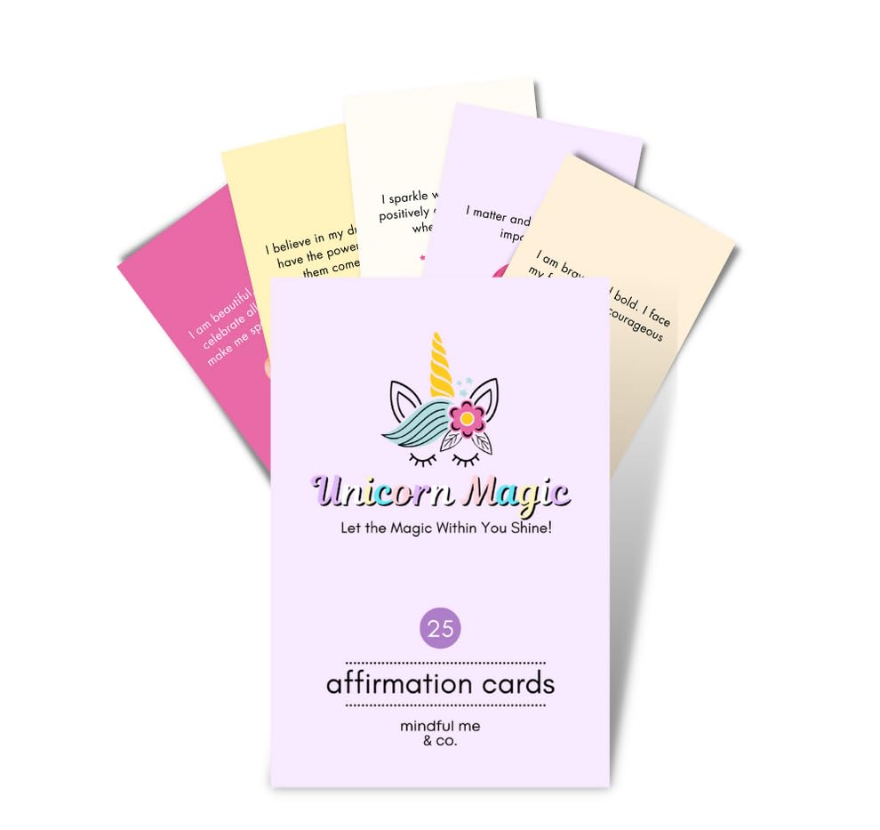 Affirmation Cards for Kids: Positive Daily Affirmations, Inspire and Encourage Confidence, a Positive Mindset & Attitude, Unicorn Gift for Girls