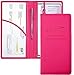 Yarnic Car Registration and Insurance Holder, Car Document Holder with Magnetic Closure, Registration and Insurance Card Holder Car Organizer Glove Box Compartment Organizer for Men Women (Hot Pink)