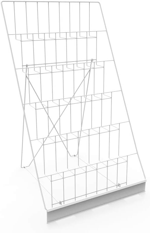 FixtureDisplays® 18" W Tabletop Literature Organizer for Magazines & Brochures, 6-Tiered White Wire Display Rack 119354-WHITE