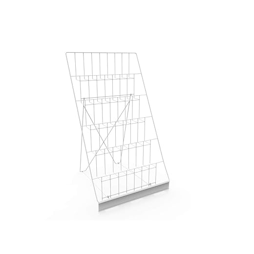 FixtureDisplays® 18"W Tabletop Literature Organizer for Magazines & Brochures, 6-Tiered White Wire Display Rack 119354-WHITE