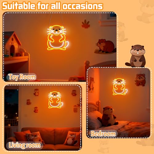 Image of CoolGift Mart Beaver Neon Sign, Dimmable Wall Decor Light, Birthday Party Decorations for Home, Patio, Garden, Bars, Restaurants, Hotels, Stores, Clubs, Gift for Friends Family and Kids
