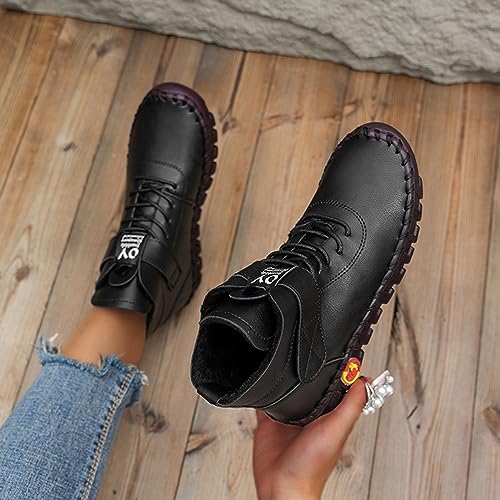 Botines de invierno para mujer elegantes con cordones ajustables 2