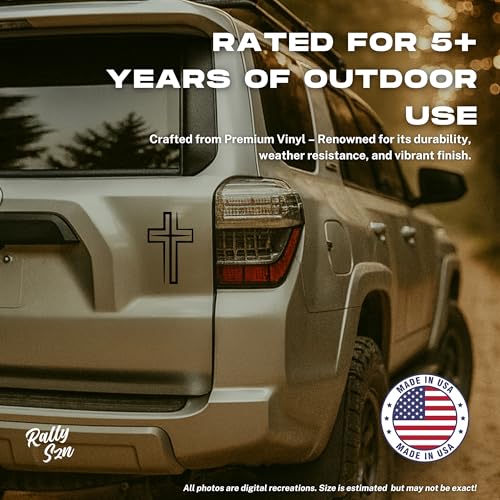 Image of Modern Cross - Christian Jesus Cross Car Vinyl Decal Bumper Sticker for Car, Wall, Window, Vehicle, Weather Resistant, Viral (1, Black)