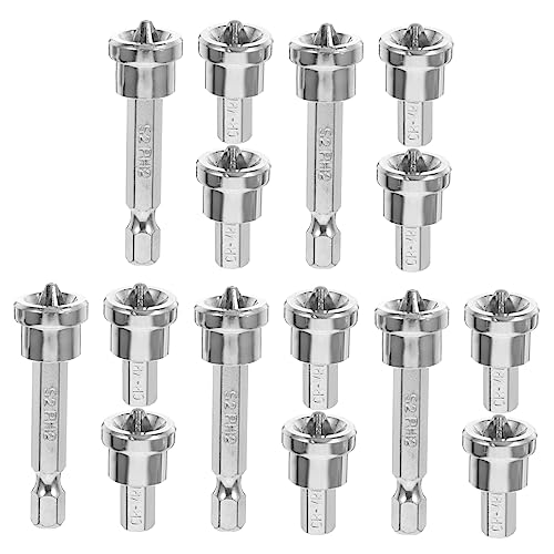 Housoutil 1 Juego Brocas de destornillador herramienta brocas magnéticas reparar conductor fija tornillos drywall tools broca de tornillo para paneles de yeso acero luo vanadio Silver