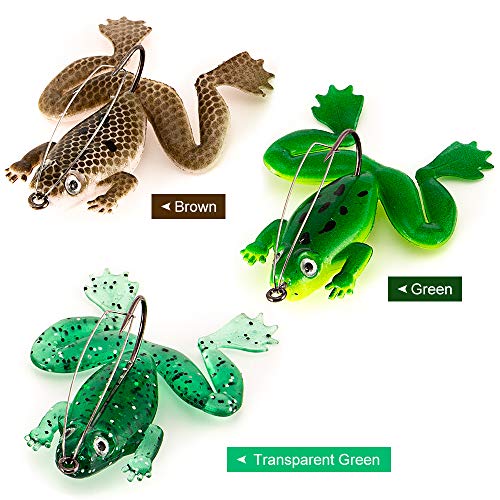 Soft Lures, Andoer Isca de pesca de 6 cm / 5,5 g Isca de pesca artificial macia para sapos com anzol