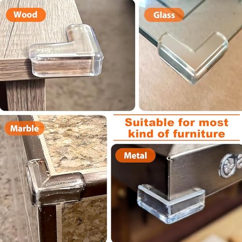 Image of Transparent Silicone Corner Protectors for Baby Proofing | Soft Edge and Corner Guards for Tables, Beds and Furniture | Child Safety Cushion Pads for Sharp Edges (20 PCS Corner)