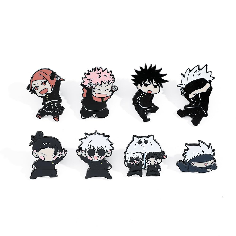 Anime Gojo Satoru Figure Badge Set,Enamel Lapel Pin Brooch for Backpack Jackets Pin Gift for Fans
