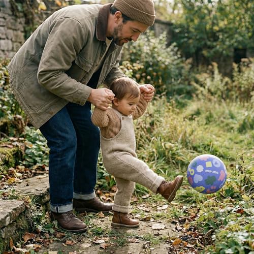 mo:mo Kinderball Klein 12,7 cm - Blau - Spielball Kinder & Gummiball Kleinkind ab 1 Jahr - Weicher Fußball & Softball für Indoor & Outdoor