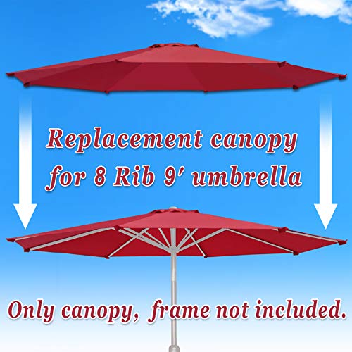 Strong Camel Replacement Patio Umbrella Canopy Cover For 9ft 8 Ribs Umbrella Burgundy Canopy Only Buy Online In Barbados At Desertcart