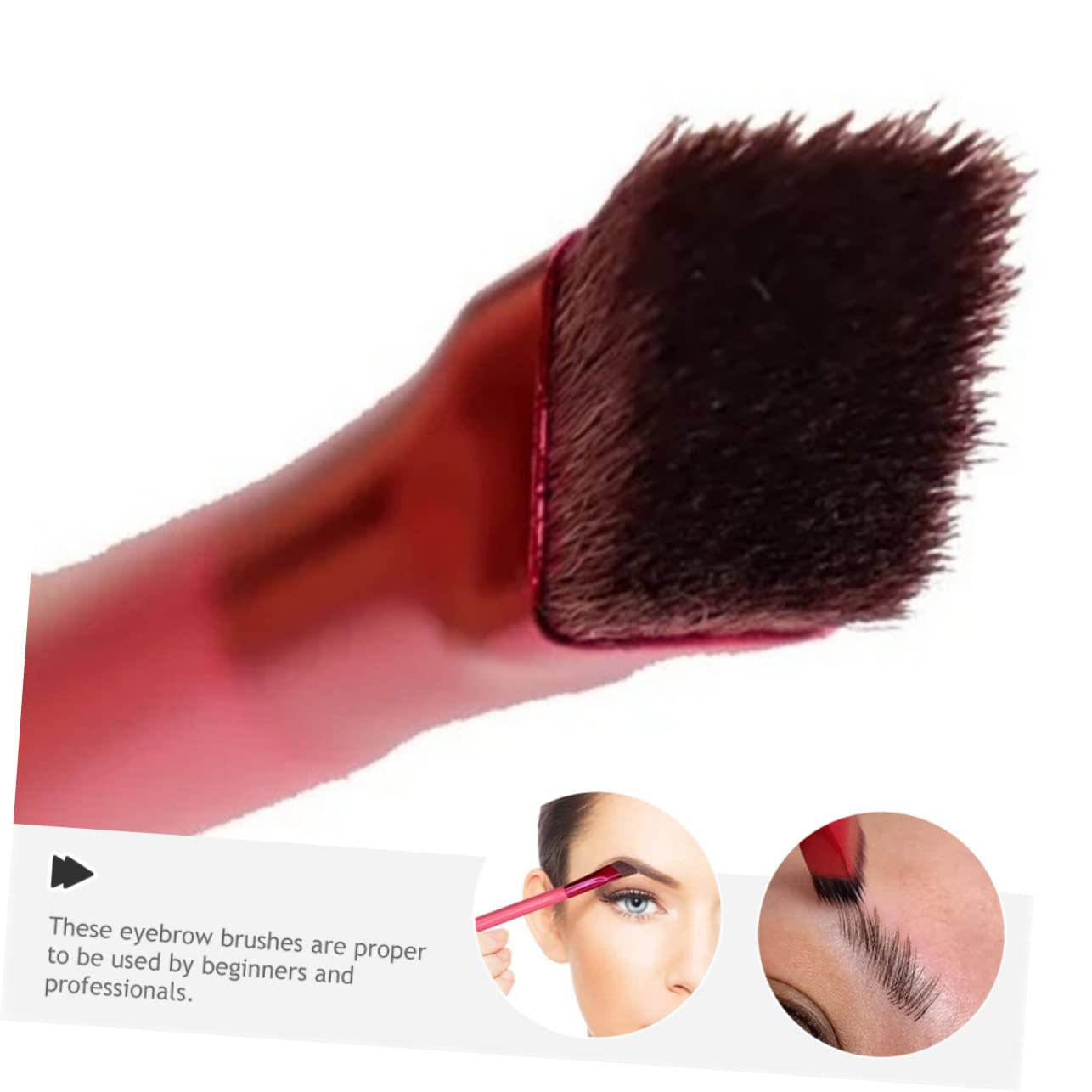 4 Set Elegante Set Trucco Da Donna Pennello Per Sopracciglia Angolato Pennello Bellezza Quotidiana 2 Pezzi * 4
