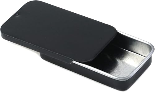 Miniatura 6 de Caja de metal con tapa para guardar llaves del automóvil, galletas, lápiz, organizador de soporte (2.2 x 1.1 x 0.4 pulgadas, negro)