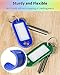 Uniclife 40 Pack Tough Plastic Key Tags with Split Ring Label Window, Assorted Colors