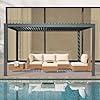 Domilouveredpergola10x13ftaluminumpergolawithadjustableroofaluminumframeefficientdrainagesystemoutdoorpergolaforpatiodeckgardengray  Urban Country Home Decor Domi louvered pergola 10x13ft aluminum pergola with adjustable roof aluminum frame efficient drainage system outdoor pergola for patio deck garden gray  urban country home decor