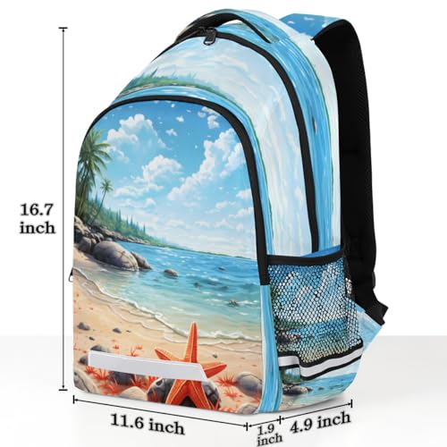 Landscape Kids Backpack for Boys Elementary Primary Middle School Bags, Beach Back to School Gifts with Tablet Sleeve Large Compartment2