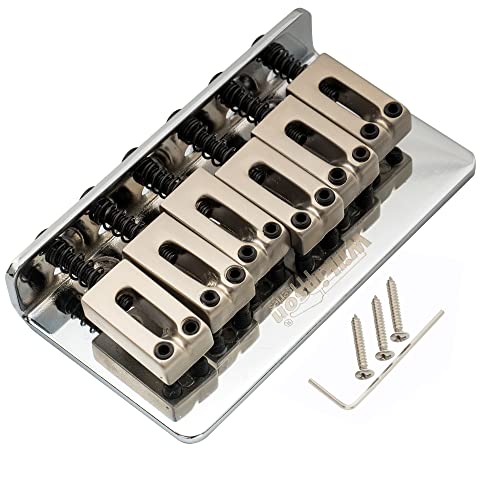 Wilkinson WOF01 52,5 mm Hardtail Puente Fijo para Guitarra Eléctrica Squier/Mexico Fender Strat, Cromado
