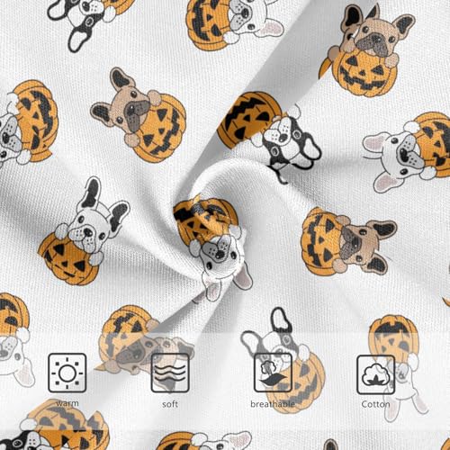 Little Girl Underwear Toddler Panties Kids Undies Halloween French Bulldogs Pumpkin Soft Cotton Briefs 2T-8Y3