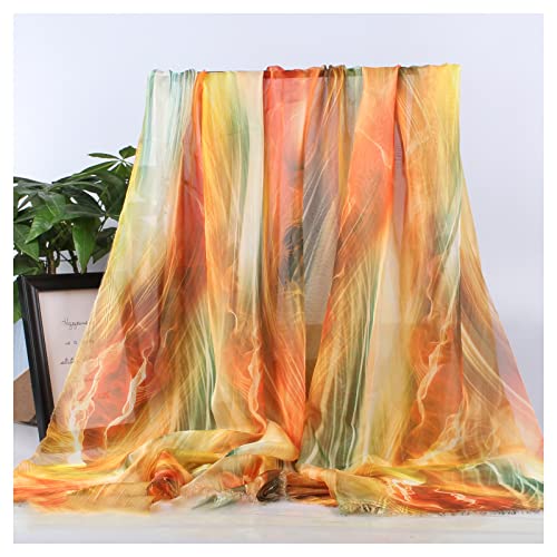 BNALU Mousseline De Soie Tissu Tissu en Mousseline De Soie Imprimé Style Chinois à L'encre De 150cm De Large Vendu Au Mètre pour Jupe Chemises Vêtements...