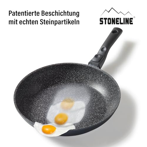 STONELINE Flex Made in Germany Schmorpfanne 24 cm, hoher Rand, mit abnehmbarem Griff, hohe Pfanne für öl- und fettfreies Braten… – Ansicht 4