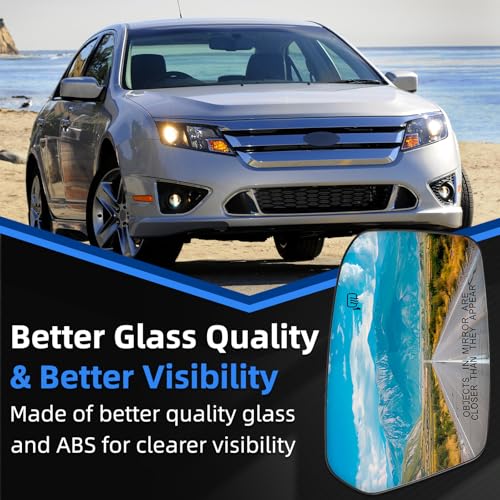 Image of Passenger Side Mirror Replacement for Ford Fusion 2006 2007 2008 2009 2010, for Mercury Milan 2006 2007 2008 2009 2010 - Right Side Mirrors Glass, Rear View Mirror Glass with Power Heated