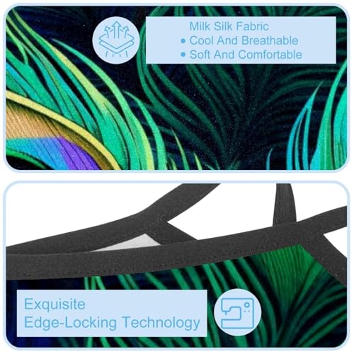 4 Pack Peacock Feather Neck Gaiter, Cooling Breathable Face Mask UV Protection Scarf Hiking Bandana for Men/Women4