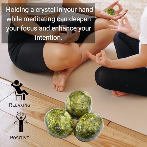 Image of Certified Green Tourmaline in Matrix Crystal Palm Pebbles Stones for Anxiety Stress Relief Massage - AAA Grade Original Healing Gemstone Agate Palm Stone for Yoga Meditation Spiritual Reiki Feng Shui