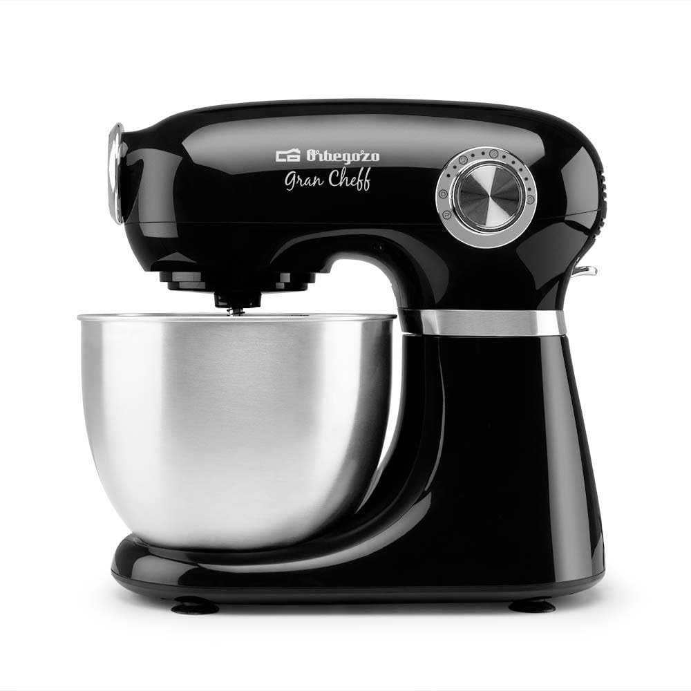 Batidora amasadora Orbegozo AM 6600, bol inox de 5 litrod, potencia 1000V, negro