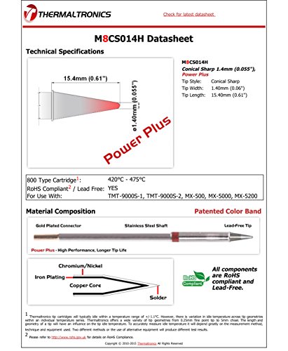 Image of Thermaltronics M8CS014H Conical Sharp 1.4mm (0.055in), Power Plus